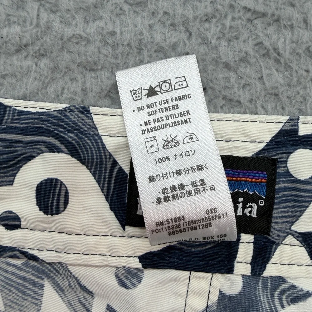 Patagonia Wavefarer Board Shorts Mens 36 Oaxaca Wave Blue Geometric 9